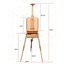 Load image into Gallery viewer, Kuyal Wooden Easel & Painting Storage Box with Drawer, Shoulder Strap, Palette ,Indoor Outdoor Field Folding Portable Easel, Box Easel Sketchbox for Painting, Sketching, Display