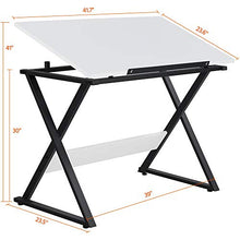 Load image into Gallery viewer, YAHEETECH Drafting Table Artist Desk Draft Desk Drawing Paninting Studying Table w/Tilted Tabletop Art Craft Work Station for Adults Teens Home Office Use