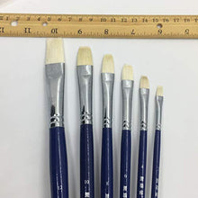 Load image into Gallery viewer, XDT#839 Bright Artist Paint Brushes 6pc White Goat #2 #4 #6 #8 #10 #12 Watercolor