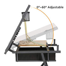 Load image into Gallery viewer, YAHEETECH Height Adjustable Drafting Draft Drawing Table Artist Desk Tilted Tabletop Art Desk Diamond Watercolor Paintings Sketching Work Station w/2 Storage Drawers and Stool for Home Office