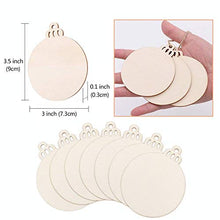 Load image into Gallery viewer, PartyTalk 100pcs Natural Wood Slices 3.5", DIY Wooden Christmas Ornaments Unfinished Predrilled Wood Circles for Crafts Centerpieces Holiday Hanging Decorations