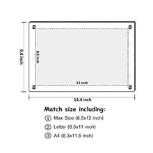 Load image into Gallery viewer, NIUBEE 8.5x11 Clear Acrylic Wall Mount Floating Picture Frame A4 Letter Size Photo for Document Certificate Sign Display -Double Panel (Full Frame is 9.4x13.4 inch)