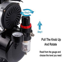 Load image into Gallery viewer, TIMBERTECH Professional Upgraded Airbrush Compressor with 3L Tank, ABPST08 Quiet Airbrush Air Compressor with Cool Down Fan for Airbrush Painting, Makeup, Nail and Tattoo Studios, Hobby