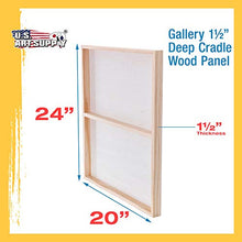 Load image into Gallery viewer, U.S. Art Supply 20" x 24" Birch Wood Paint Pouring Panel Boards, Gallery 1-1/2" Deep Cradle (Pack of 2) - Artist Depth Wooden Wall Canvases - Painting Mixed-Media Craft, Acrylic, Oil, Encaustic