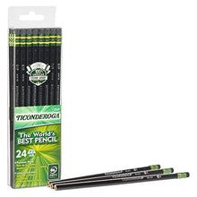 Load image into Gallery viewer, Ticonderoga Pencils, Wood-Cased, Graphite #2 HB Soft, Black, 24-Pack (13926)