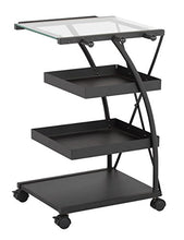 Load image into Gallery viewer, SD STUDIO DESIGNS Modern Triflex Mobile Storage Taboret for Arts and Crafts, Charcoal/Clear Glass