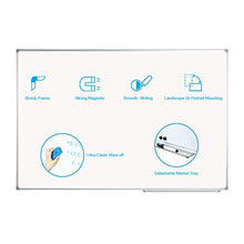 Load image into Gallery viewer, Lockways Magnetic Dry Erase Board - Magnetic Whiteboard/White Board 36 x 24 Inch, 1 Dry Erase Markers, 2 Magnets for School, Home, Office