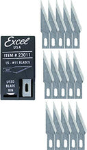 Load image into Gallery viewer, Excel Blades #11 Craft Knife Replacement Blades - Double Honed Blades for Craft Knife - Perfect for Trimming Wood, Plastic, Paper, Leather and More - Set of 15 with Dispenser