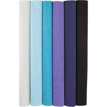 Load image into Gallery viewer, Just Artifacts 70g Premium Crepe Paper Rolls - 8ft Length/20in Width (6pcs, Color: Shades of Blue)