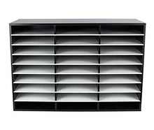 Load image into Gallery viewer, EasyPAG Wood File Organizer Mail Sorter Center Magazine Holder Paper Storage Cabinet Classroom Keepers Mailbox for Home & Office,27 Slots