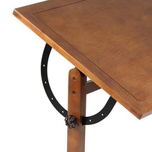 Load image into Gallery viewer, Studio Designs Vintage Wood Drafting Table with 36" x 24" Adjustable Top in Rustic Oak