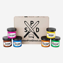 Load image into Gallery viewer, Rapid Cure Tropical Plastisol Ink Kit for Screen Printing Low Temp Cure 6 – 8oz Ink Bottles by Screen Print Direct