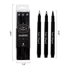 Load image into Gallery viewer, Calligraphy Pens Pack of 3 Small, Medium and Large for Hand Lettering, Art Drawing, Sketching, Scrapbooking - Beginner Kit with Fadeproof Black Ink
