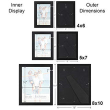 Load image into Gallery viewer, Icona Bay Combination Black Picture Frames Set - 10 PC (Five 4x6, Three 5x7, Two 8x10), Multi-Pack for Modern Wall Gallery, Exclusives Collection