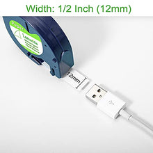 Load image into Gallery viewer, Labelife Compatible Label Tape Replacement for Dymo Letratag Labeling Refills 91330 10697 (S0721510) Black on White Self-Adhesive Paper Tape for LetraTag LT-100T LT-100H QX50, 1/2 Inch x 13 ft, 6 Pack