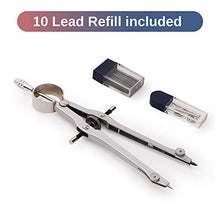 Load image into Gallery viewer, Mr. Pen- Professional Compass for Geometry, Extra Lead, Metal Compass, Compass, Compass Drawing Tool, Drawing Compass, Drafting Compass, Compass for Students, Compass for Woodworking, Compass Geometry