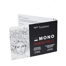Load image into Gallery viewer, Tombow 51523 MONO Drawing Pencil Set, Assorted Degrees, 12-Pack. Professional Quality Graphite Pencil Set with Eraser and Sharpener