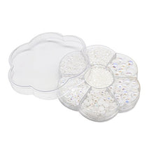 Load image into Gallery viewer, Approx 5600pcs Mixed Size DIY Half Pearl Bead Flat Back Plastic Craft Plastic Box (AB White)