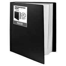 Load image into Gallery viewer, Dunwell Binder with Plastic Sleeves - (Black, 1 Pack), 60-Pocket Bound Presentation Book with Clear Sleeves, Displays 120 Pages of 8.5x11" Inserts, Sheet Protector Binder, Portfolio Display Book