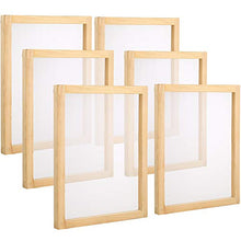 Load image into Gallery viewer, Pllieay 6 Pieces Mini Wood Screen Printing Frames 6 x 8 Inch with 110 White Mesh for Screen Printing