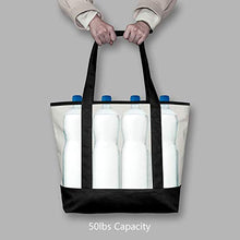 Load image into Gallery viewer, TOPDesign Stylish Canvas Tote Bag with External & Internal Pockets, Open Top, Daily Essentials (Black/Natural)