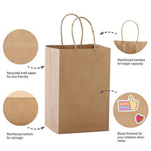 Load image into Gallery viewer, Mesha 50pcs Medium Size Gift Bags with Handle Brown Kraft Paper Bags 8x4.75x10.5 Inch Paper Shopping Bags, Paper Party Favor Bags, Retail Paper Bags Bulk