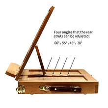 Load image into Gallery viewer, ART QIDOO Art Table Easel for Painting and Drawing, Adjustable Wood Easel Stand with Canvas, Acrylic Paint, Brushes and Palettes, Portable Painting Easel for Kids, Adults & Artists