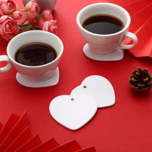 Load image into Gallery viewer, WILLBOND 10 Packs Sublimation Ceramic Ornament Heart Porcelain Ornament Blank Ceramic Ornament for DIY Crafts Valentine