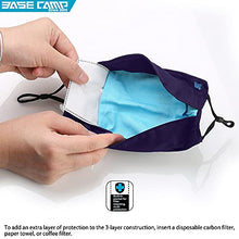 Load image into Gallery viewer, BASE CAMP Reusable Cloth Face Masks 100% Cotton Washable Adjustable Breathable Fabric Mask with Filter Pocket