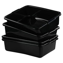 Load image into Gallery viewer, Teyyvn 13 L Plastic Bus Box/Utility Box, Commercial Wash Basin Tote Box, 4-Pack, Black