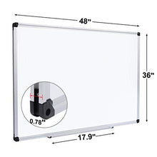 Load image into Gallery viewer, T-SIGN Magnetic Dry Erase Whiteboard 48 x 36 Inch, 4 x 3 Large White Board, Silver Aluminum Frame Wall-Mounted, Magnetic Eraser, 2 Whiteboard Pen, Detachable Marker Tray, 6 Magnets for Office, School