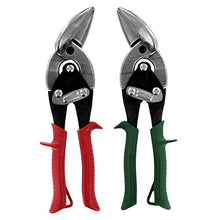 Load image into Gallery viewer, MIDWEST Aviation Snip Set - Left and Right Cut Offset Tin Cutting Shears with Forged Blade & KUSH'N-POWER Comfort Grips - MWT-6510C