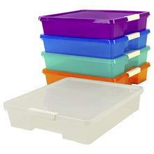 Load image into Gallery viewer, Storex Classroom Student Project Box, 12 x 12 Inches, Assorted Tints, 5-Pack (63202U05C), standard sized
