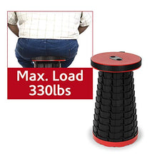 Load image into Gallery viewer, KUTON Folding Stool, Portable Stool Load Capacity to 330lbs, Camping Stool Adjustable Max.18'' Height, Collapsible Stool with Lightweight 2.2lbs, Telescopic Stool for All, 2 Pack