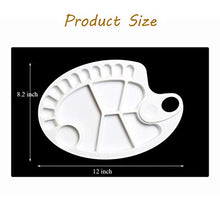 Load image into Gallery viewer, Non-Stick Paint Palette 2 PCS Artist Paint Mixing Tray Palette Oval Shaped Easy Clean Art Palette 17 Wells (2 PCS)