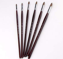 Load image into Gallery viewer, Artist Paint Brushes-Superior Sable Hair Artists Round Point Tip Paint Brush Set Watercolor Acrylic Painting Supplies