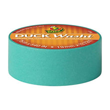 Load image into Gallery viewer, Duck Washi Tape for Crafting and Decorating, Turquoise, 0.75 in. x 15 yd, 4 Rolls