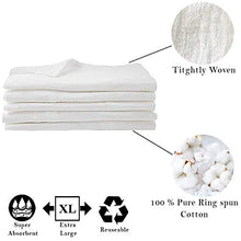 Load image into Gallery viewer, Cotton Talks Flour Sack Towels - 31” x 31” Kitchen Dish Towels - 6 Pieces White Kitchen Towels - 100% Cotton Fabric - Multi-Purpose Towels for Kitchen - Reusable Tea Towels Extra Large