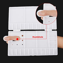 Load image into Gallery viewer, Shappy Watercolor Palette Folding Paint Tray Plastic Painting Pallet with 33 Compartments, Thumbhole and Brush Holders, White