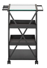 Load image into Gallery viewer, SD STUDIO DESIGNS Modern Triflex Mobile Storage Taboret for Arts and Crafts, Charcoal/Clear Glass