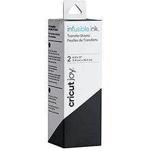 Load image into Gallery viewer, Cricut Joy Infusible Ink Transfer Sheets - 2 Sheets 4.5" x 12" - Black - For Cricut Mug Press, Joy, Sublimation Projects