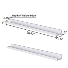 Load image into Gallery viewer, WELLAND White Picture Ledge, Photo Ledge, Floating Ledge Wall Shelves, 36-inch, Set of 2, White