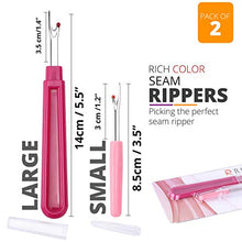 Load image into Gallery viewer, Seam Ripper 2 Pack - Thread Remover Sewing Supplies - Stitch Remover Tool for Sewing, Crafting Notions and Quilting - Thread Cutter Unpicker Sewing Accessories and Supplies