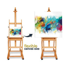 Load image into Gallery viewer, Artina Professional Studio Easel Seattle – Wooden Display Easel on Wheels for The Studio and for a Canvas up to 133.8“