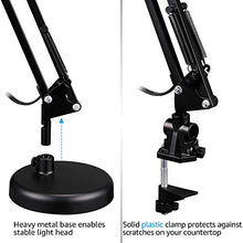 Load image into Gallery viewer, TORCHSTAR Metal Swing Arm Desk Lamp, Classic Architect Clip On Study Table Lamps, Interchangeable Base Or Clamp, E26 & E27 Base, Replaceable Bulbs, Multi-Joint, Black Finish