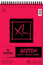 Load image into Gallery viewer, Canson XL Series Paper Sketch Pad for Charcoal, Pencil and Pastel, Top Wire Bound, 50 Pound, 9 x 12 Inch, 100 Sheets