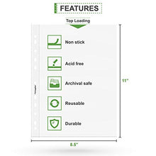 Load image into Gallery viewer, TYH Supplies 200-Pack Economy 11 Hole Clear Sheet Protectors 8-1/2 x 11 Inch Non Vinyl Acid Free
