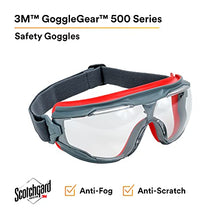 Load image into Gallery viewer, 3M GoggleGear 500 Series GG501SGAF, Clear Scotchgard Anti-fog lens