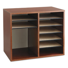 Load image into Gallery viewer, Safco Products 9420CY Wood Adjustable Literature Organizer, 12 Compartment, Cherry
