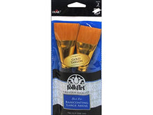 Load image into Gallery viewer, Plaid Taklon Flat Brush, Gold (2-Piece), 2/Pkg